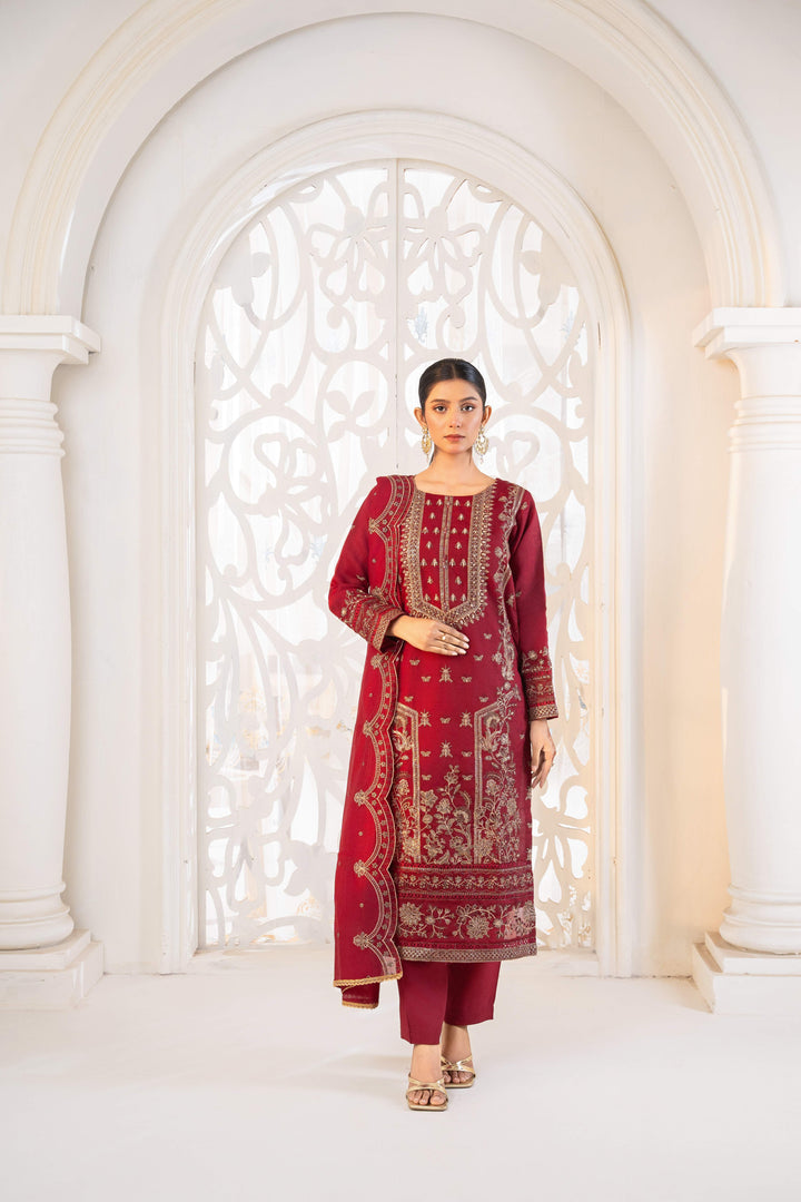 3 Piece Stitched Embroidered Khaadi Organza.