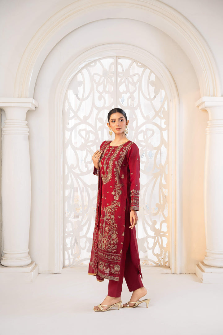 3 Piece Stitched Embroidered Khaadi Organza.