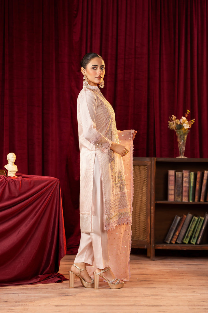 3 Piece Stitched Embroidered Premium Organza.