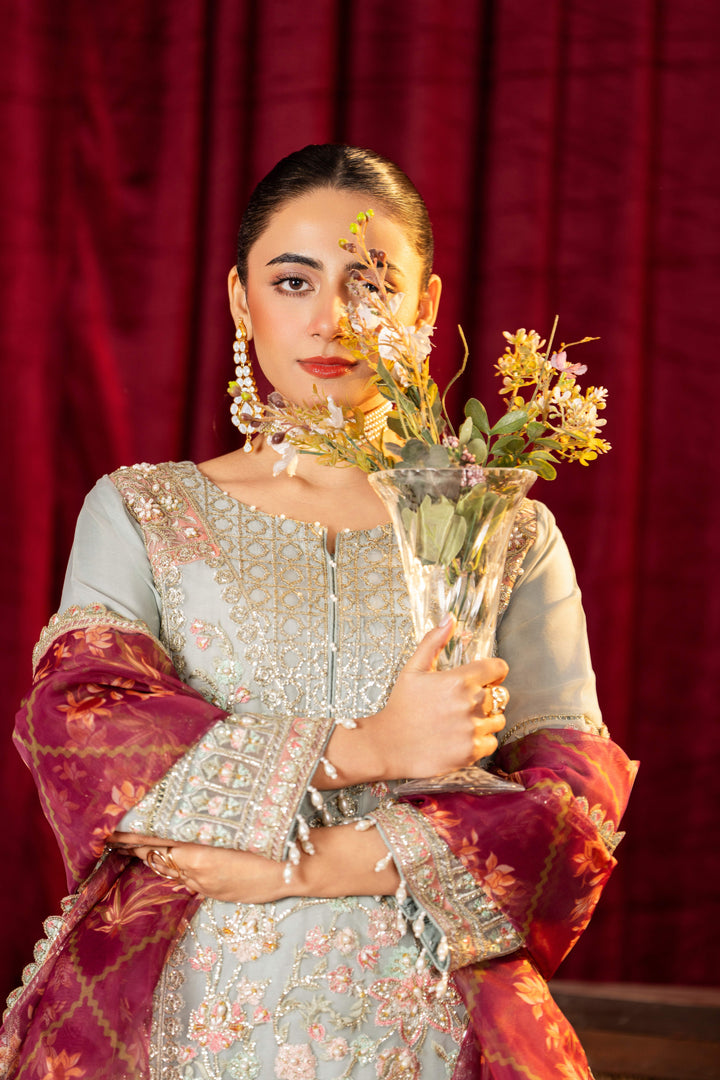 3 Piece Stitched Embroidered Premium Organza.