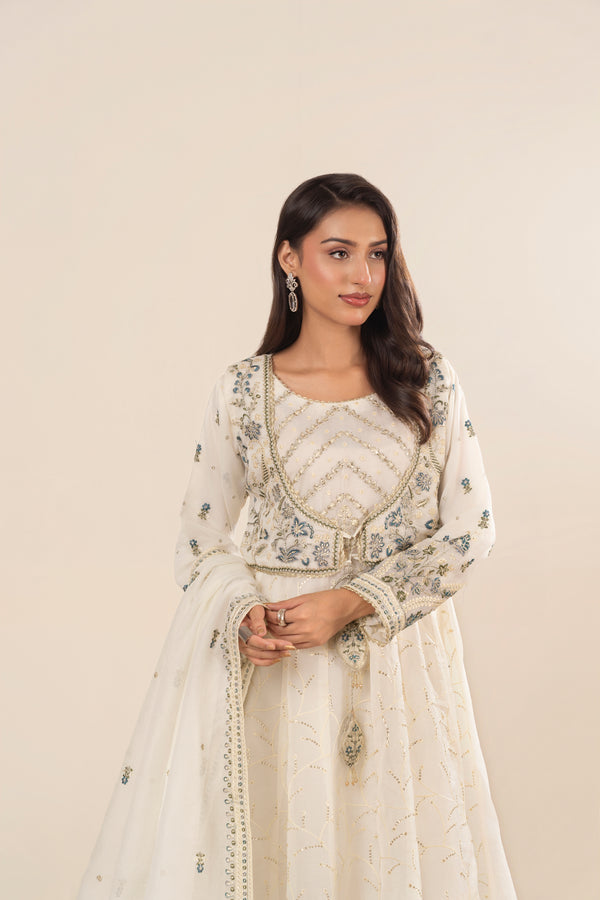 3 Piece Stitched Embroidered Premium Organza | 3881-KH-ORNT