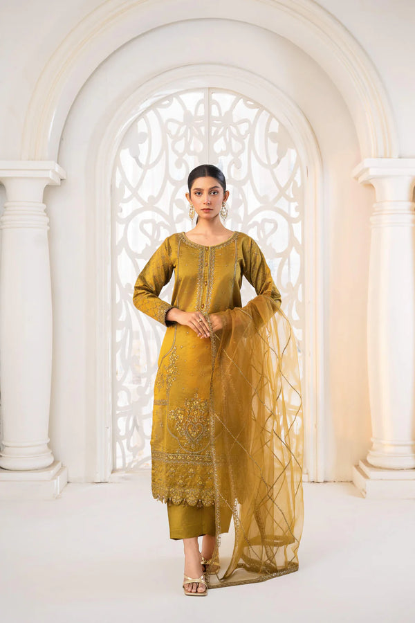 3 Piece Stitched Embroidered Silk Cotton | 4041-KH-SKTN