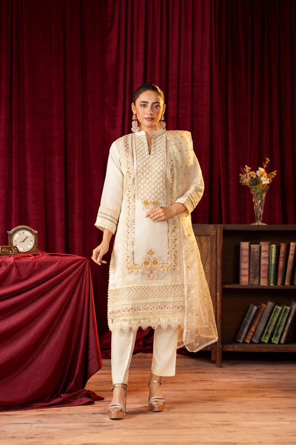3 Piece Stitched Embroidered Premium Organza.
