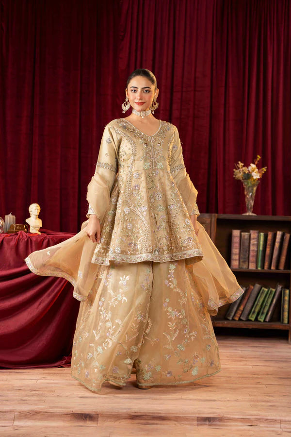 3 Piece Stitched Embroidered Premium Organza.
