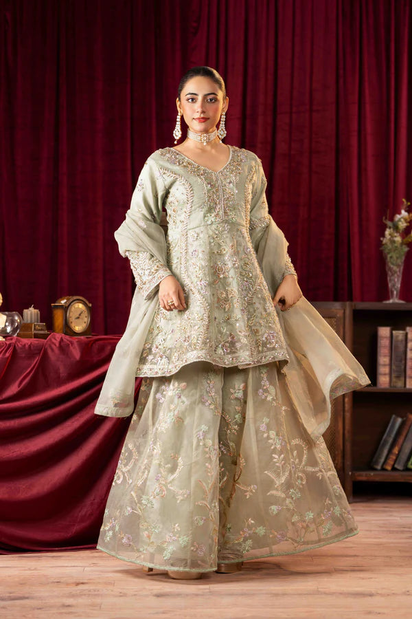 3 Piece Stitched Embroidered Premium Organza.
